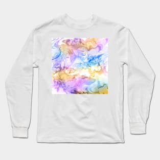 Alcohol Ink swirl - Purple, blue and yellow Long Sleeve T-Shirt